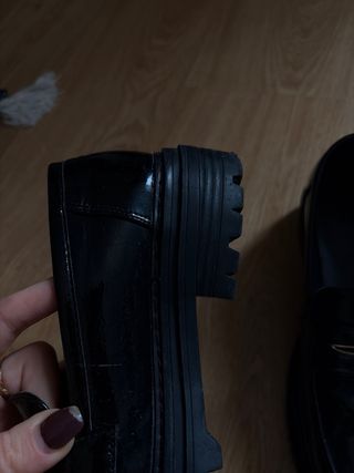 Mocasines negros charol mujer