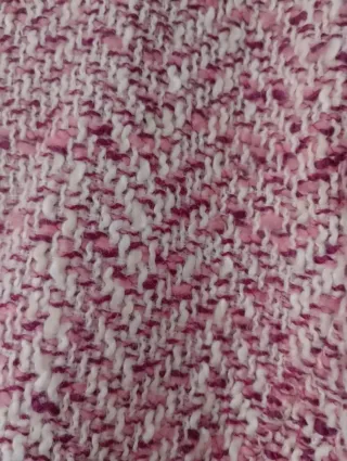 Chaqueta lana/acrílico rosa y blanco