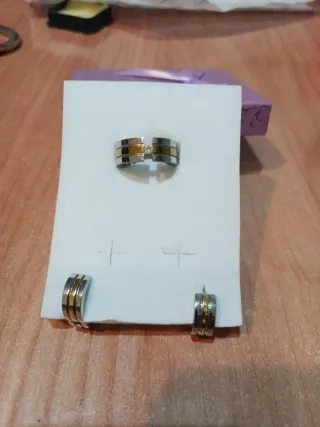 Set anello e orecchini argento dorato