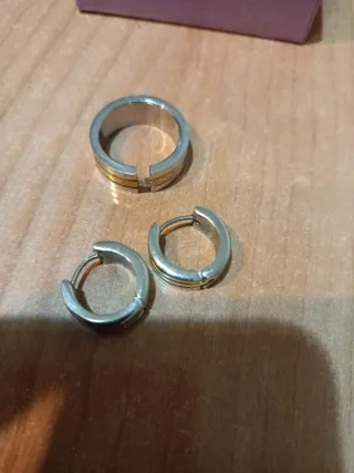 Set anello e orecchini argento dorato