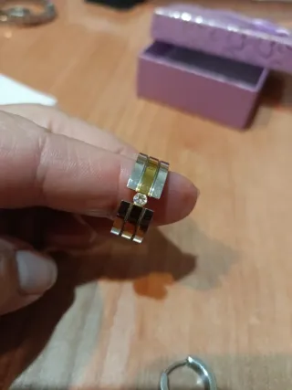 Set anello e orecchini argento dorato