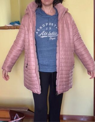Abrigo REVERSIBLE / parka Rosa palo
