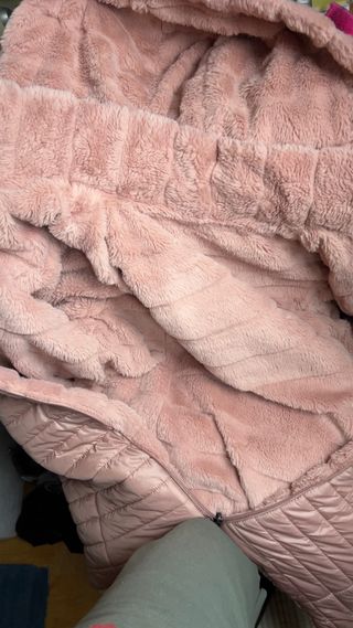 Abrigo REVERSIBLE / parka Rosa palo