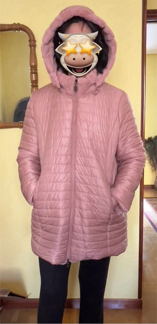Abrigo REVERSIBLE / parka Rosa palo