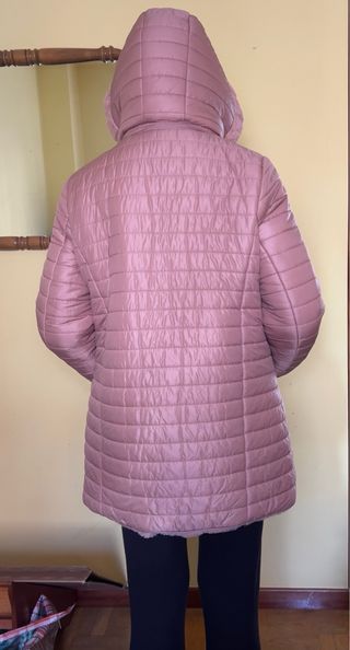 Abrigo REVERSIBLE / parka Rosa palo