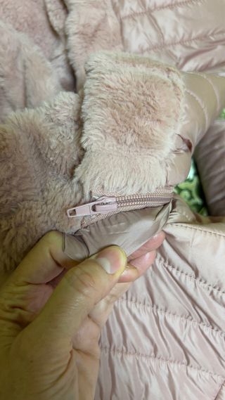 Abrigo REVERSIBLE / parka Rosa palo