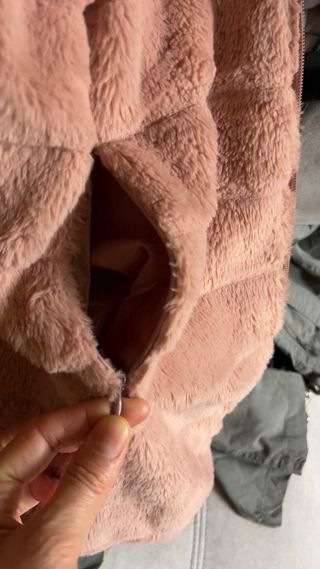 Abrigo REVERSIBLE / parka Rosa palo