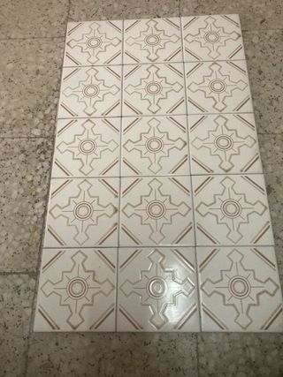 Lote de 15 azulejos antiguos decorados