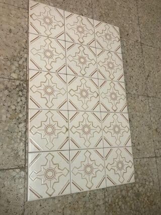 Lote de 15 azulejos antiguos decorados