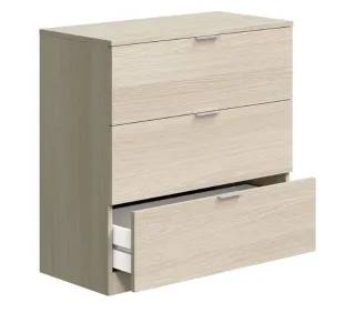 Cómoda 3 cajones Roble/ 80x77x38cm