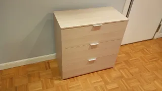 Cómoda 3 cajones Roble/ 80x77x38cm