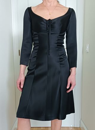 Vestido noche Jocomomola by Sybilla satén negro