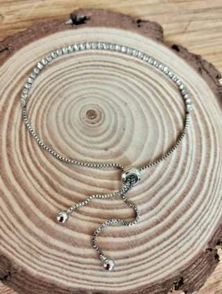 Pulsera acero brillo strass.