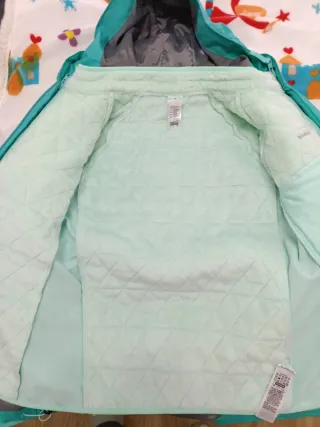 Abrigo Quechua niña doble capa(removible) turquesa