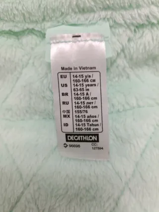 Abrigo Quechua niña doble capa(removible) turquesa