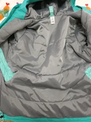 Abrigo Quechua niña doble capa(removible) turquesa