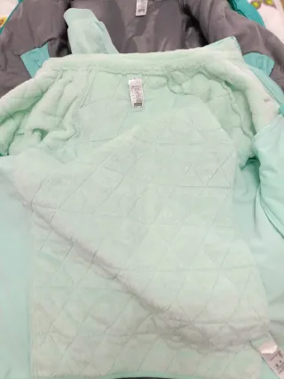 Abrigo Quechua niña doble capa(removible) turquesa