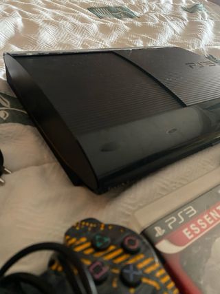 Consola PS3 Súper Slim Negra + 2 Mandos + Juegos