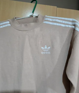 Vestido sudadera Adidas mujer beige