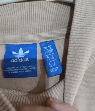 Vestido sudadera Adidas mujer beige