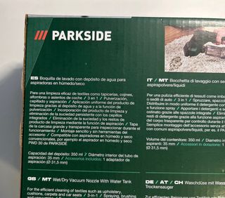 Boquilla Lavado Agua Parkside Aspiradora Húmedo/Se