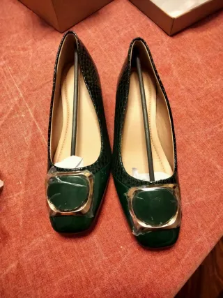 Zapatos de tacón mujer verde