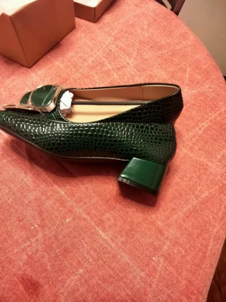 Zapatos de tacón mujer verde