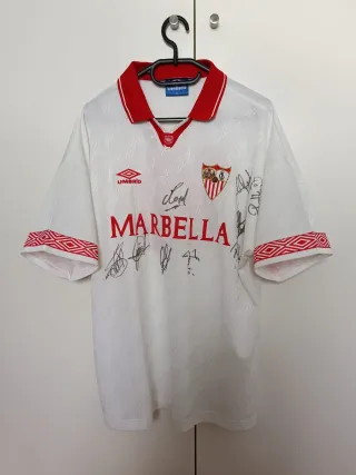 Camiseta futbol Sevilla 1995 firmada matchworn