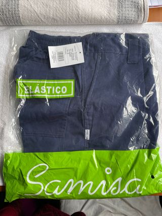 Pantalón Samisa Azul Talla 46 Elástico