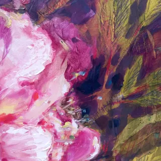 Cuadro Óleo Rosas Realista Abstracto