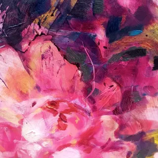 Cuadro Óleo Rosas Realista Abstracto