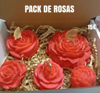 Pack 5 Velas Rosas Rojas