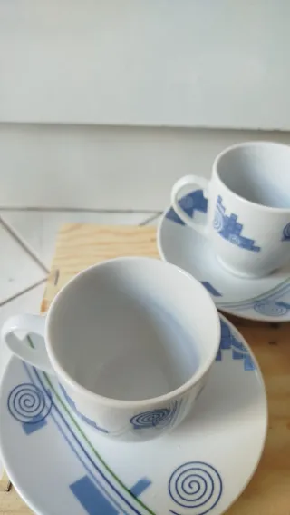 Set 3 Tazzine Caffè Porcellana Blu