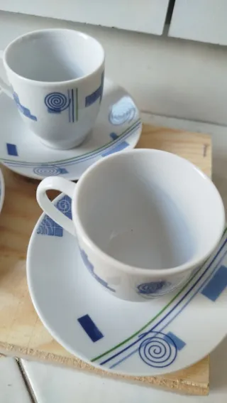 Set 3 Tazzine Caffè Porcellana Blu