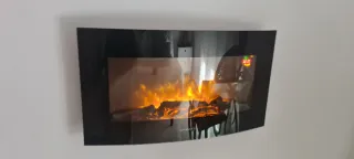 Chimenea eléctrica negra cristal