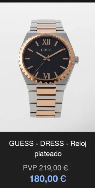 Reloj Guess Hombre Plata y Oro rosa