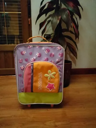 Maleta infantil morada y naranja
