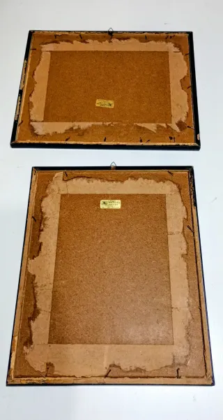 Lotto 5 cornici in legno nero lucido