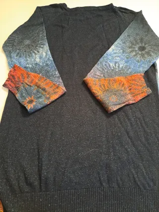 Jersey Desigual M/L Azul Naranja Brillo