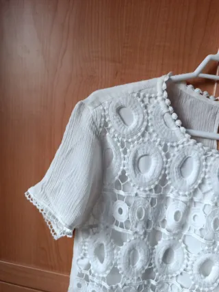 Blusa Mulaya blanca encaje