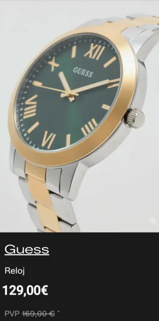 Reloj Guess Hombre Dorado y Verde