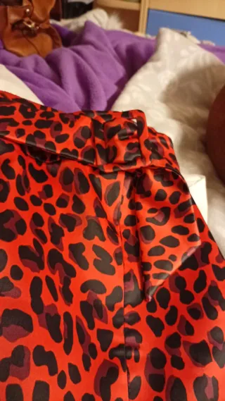 Falda Raso Roja Talla S