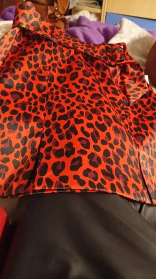 Falda Raso Roja Talla S