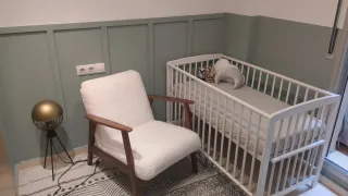 Cuna infantil con colchon - madera blanco