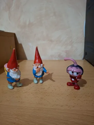 Lotto di 3 miniature da collezione vintage: gnomi e fantasia