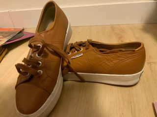 zapatillas SUPERGA PIEL, color Camel, talla 38