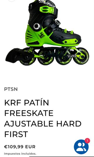 Patines KRF PATÍN FREESKATE AJUSTABLE HARD FIRST