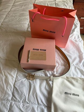 Cinturone Miu Miu bianco taglia 95cm