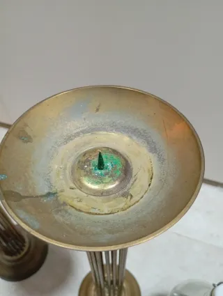 Candelieri antichi in ottone dorato