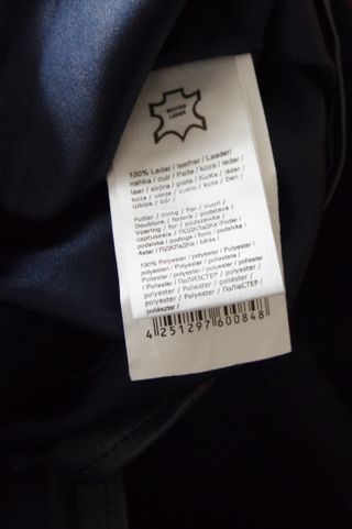 Chaqueta chupa de cuero azul marino